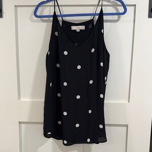 LOFT Black and White Polka Dot Camisole